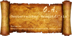 Oesterreicher Anasztázia névjegykártya
